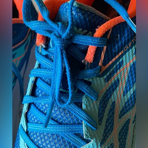 Hoka Clifton One on One Vibrant Blue & Orange Sneakers Women’s Size 10.5 Sport - Picture 8 of 12